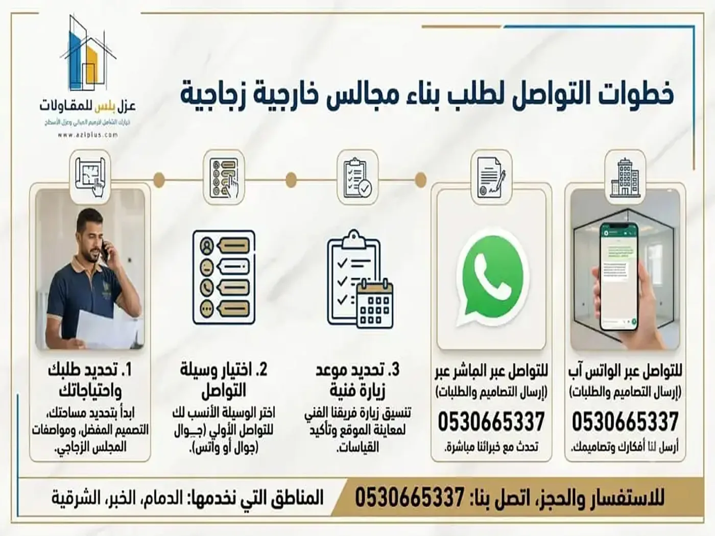 طريقة التواصل مع عزل بلس للمقاولات