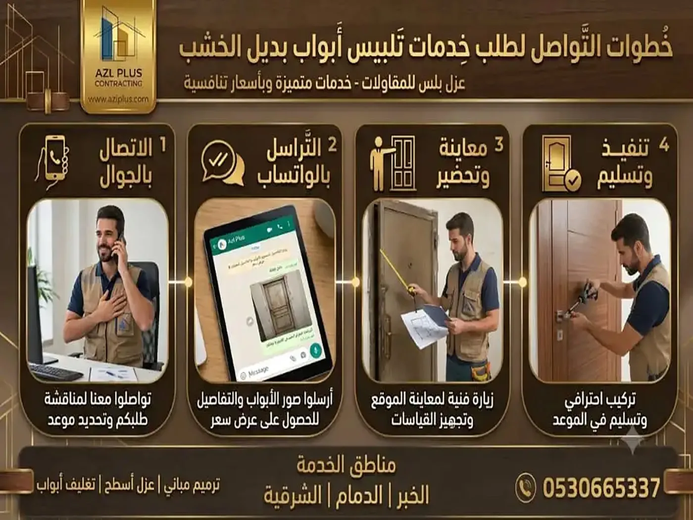 خطوات التواصل مع عزل بلس للمقاولات